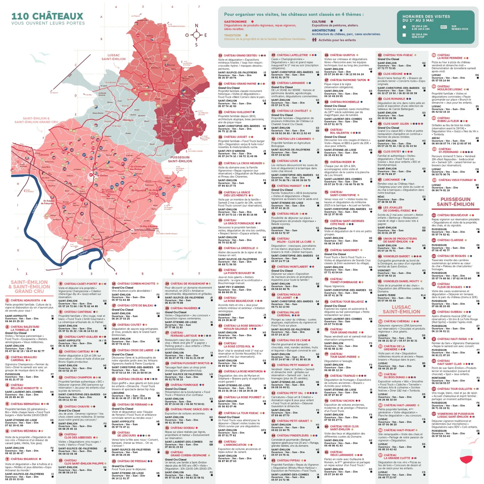 Plan des Journées Portes Ouvertes de Saint-Émilion